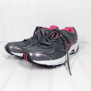 BCG Grey Pink Leather Voleyball Running Shoes O406